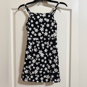 Girls Art Class Black and White Floral Dress